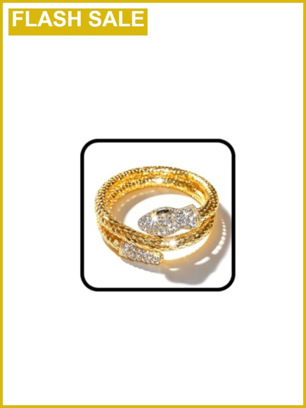 Rhinestone Snake Bangle Bracelet Adjustable Gold Crystal Charm Cuff